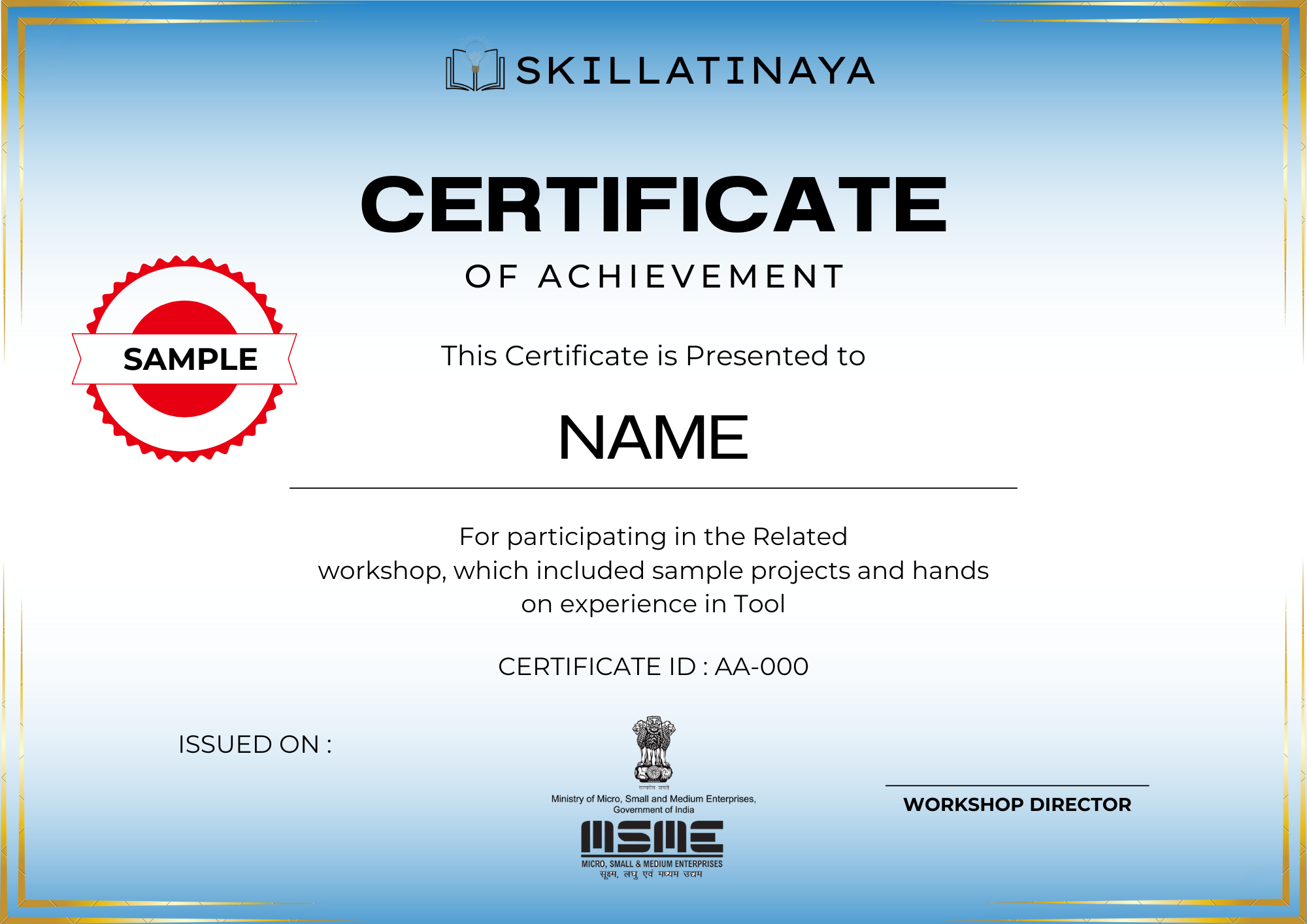 Sample Skillatinaya Workshop Certificate